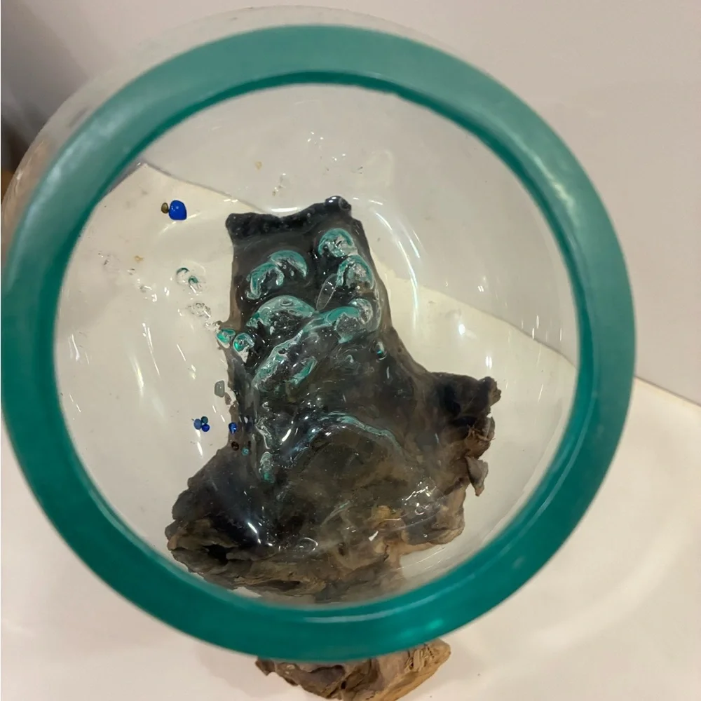 Atrium/Fishbowl Glass Teak Burl Wood Fishbowl/Airplant Display
Molten Glass - Picture 6 of 14